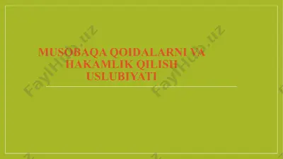 voleybol o'yinining qoidalari — PPTX