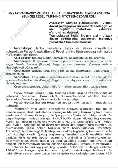 ferula foetida (bunge) regel — PDF