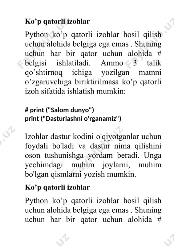 python dasturlash tili sintaksisi - Page 5