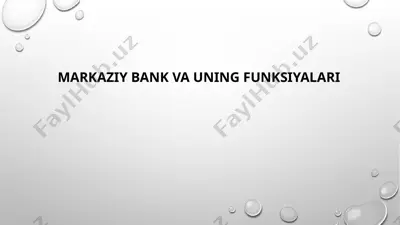 o'zbekiston respublikasi markaziy banki — PPTX