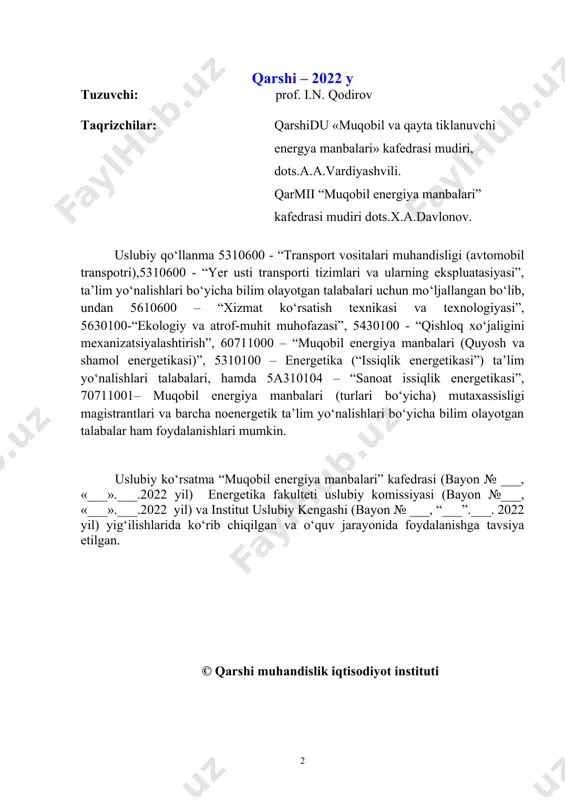 o‘yobga chiqarish ancha bilim, sabr – toqat va ilmiy nuqtai nazaridan qarab, g‘ayrat shijoat bilan ishlashimizni taqozo etadi, xususan talabalarimiz bilim olishlari uchun juda ko‘plab kitoblar, qo‘llanmalar, ko‘rsatmalar yozilishi kerak va undan talabalarimiz maksimal foydalanishlari lozimdir. yozilgan ushbu uslubiy ko‘rsatma fanni o‘zlashtirishga oid bo‘lib, talabalarni fan yuzasidan olgan nazariy bilimlarini yanada mustahkamlashga va nazariya + amaliyot tushunchalarini yanada chuqurroq anglashlariga yordamlashadi. uslubiy ko‘rsatmada fanning eng muhim mavzulariga oid laboratoriya ishlarini bajarishga doir ma’lumotlar keltirilgan. talabalar bu laboratoriya ishlarini o‘rganib, bajarib o‘zlarining olgan bilimlarini ta’lim yo‘nalishlari bo‘yicha qo‘llash uchun ko‘nikmalar hosil qilish imkoniga ega bo‘ladilar degan umiddamiz. talabalarning laboratoriya ishlarida rioya qilishlari lozim bo‘lgan texnika xavfsizligi qoidalari talabalar laboratoriya ishlarini bajarishda bir qancha muhim bo‘lgan qoidalarga amal qilishlari lozimdir. laboratoriya ishlarini bajarish elektr uskunalari yordamida olib borilgani uchun ularni tok bilan jaroxatlanish xafi bo‘ladi. ma’lumki 40-42 v kuchlanish xavfsiz bo‘lib, bu paytda odamdan 0,1-0,3 a gacha tok o‘tadi. shuningdek, 50 ma …
