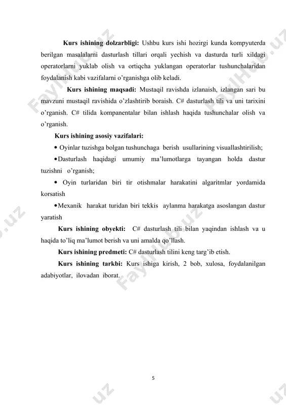 vositasida amalga oshiriladi. bu dasturlash tillarining sexmantikasi odam tiliga yaqinligi tufayli dastur tuzish jarayoni ancha oson kechadi. ko'p ishlatiladigan dasturlash tillari. biz hozir biladigan va ishlatadigan tillarning barchasi shu guruhga mansub. ular insonga "tushunarli" tilda yoziladi. ingliz tilini yaxshi biluvchilar programma kodini qiynalmasdan tushunishlari mumkin. bu guruhga fortran, algol, c, pascal, cobol va h.k. tillar kiradi (ko`pchiligi hozirda deyarli qo`llanilmaydi). eng birinchi paydo bo’lgan tillardan to hozirgi zamonaviy tillargacha ishlatish mumkin. lekin, hozirgi web texnologiya orqali ishlaydigan tillarda (php, asp.net, jsp) bunday dasturlar tuzilmaydi. chunki bunday dasturlarning ishlashi uchun yana bir amaliy dastur ishlab turishi kerak. hozirda, amaliy dasturlar, asosan, visual c++, c#, borland delphi, borland c++, java, phyton kabi tillarda tuziladi. eng keng tarqalgan dasturlash tili (windows os ida) microsoft visual c++ tilidir. ko`\’pchilik dasturlar hozirda shu tilda tuziladi. umuman olganda, c ga o`xshash(c-подобный) tillar hozirda dasturlashda yetakchi. deyarli hamma zamonaviy tillarning asosida c yotadi. bundan tashqari, turli komputer …
