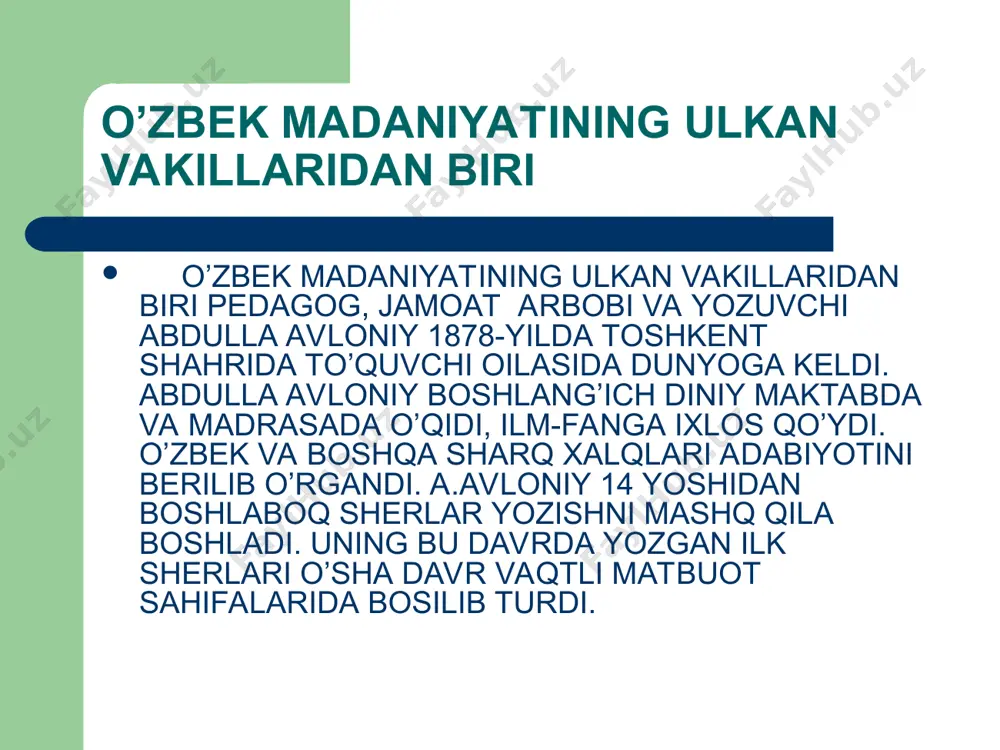 darris, onasi xosiyatxon mahallaning otin oyisi bo‘lgan. munavarqori ilk saboqni ota-onasidan, mahalla maktabidan olib savodini chiqardi. so‘ngra toshkentdagi yunusxon madrasasida va buxoro madrasasida ta’lim oldi. 1904 yildan boshlab faol ijtimoiy hayotga kirib bordi. munavvar qori ijodi «sho‘roi islom» tashkilotining (1917 - 18) ideologi va rahbari sifatida faoliyat ko‘rsatdi. 1929 yilda nohaq millatchiliqda ayblanib qamoqqa olindi va 1931 yilda otib tashlandi. uning hoki moskvadagi vagankovo qabristonidadir. munavvarqori 1903 yildan jadid maktablari ochib, dars bergan. shunday maktablar uchun tovush usulida yozgan «adibi avval» («birinchi adib», 1907) alifbe kitobi, «adibi soniy» («ikkinchi adib», 1907. unda «himmatli faqir» she’ri keltirilgan) o‘qish kitoblari bir necha bor nashr qilingan. 1908 yil uning «sabzazor» (to‘plam), «yer yuzi» (geografiyadan), «tajvidal qur’on» (quronni o‘qish usulini o‘rgatgan) kitoblari ham bosilib, yangi usuldagi maktablarda darslik sifatida qo‘llangan. 1906-1917 yillarda jadid gazetalarida muharrirlik qilgan, «xurshid», «najot», «kengash» kabi gazeta va bir qancha jurnallarga asos solgan, jadidlar teatri targ‘ibotchisi bo‘lgan. munavvarqori millatimizning ma’rifiy …