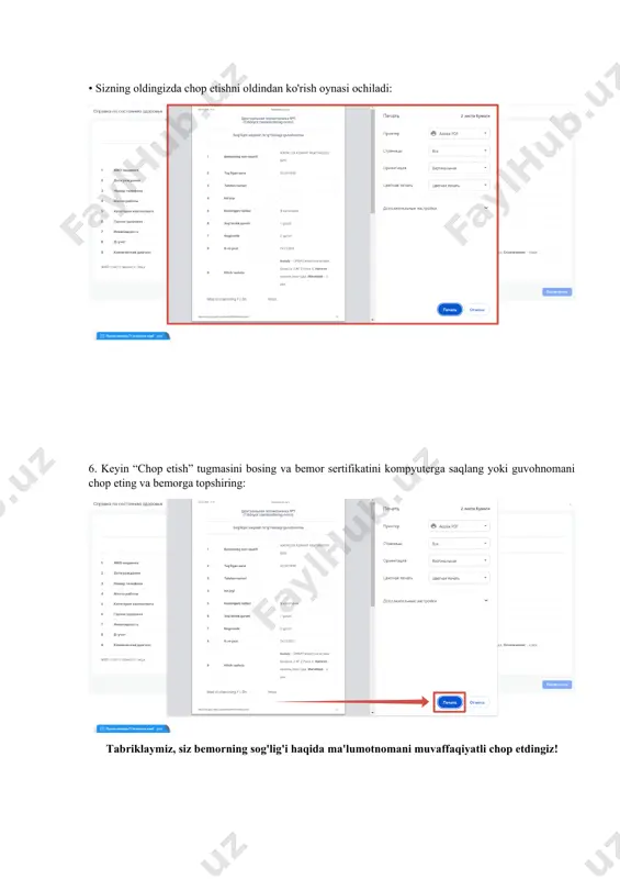 bemorning sog’lig’i haqidagi guvohnomani chop etish va saqlash g2g - Page 4