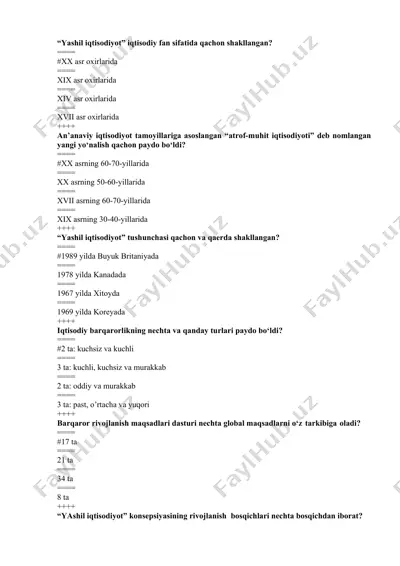 yashil iqtisodiyot — DOCX