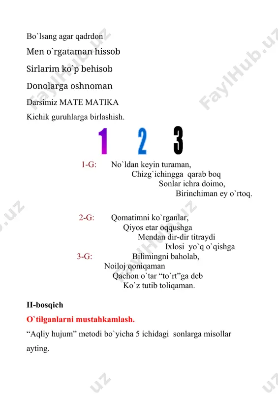 5 soni tarkibi dars ishlanmasi - Page 3
