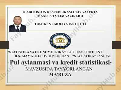 "pul aylanmasi va kredit statistikasi" — PPT