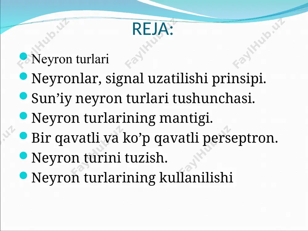 i multipolyar neyronlar tashkil etadi. bipolyar neyronlar ko’zning to’r pardasida, hid bilish a’zosida, hamda ichki quloqning chig’anoq va vestibulyar tugunlarda uchrab, mos ravishda ko’rish, hid bilish, eshitish va muvozanat saqlash kabi jarayonlarda ishtirok etadi. pseudounipolyar neyronlar umurtqalararo nerv tugunlarida (spinal nervlarning sezuvchi tugunlarida) hamda ko’pgina kalla nerv tugunlarida joylashgan. neyronlarning funksional klassifikatsiyasi: sezuvchi neyronlar afferent nerv deyilib, nerv impulslarni retseptordan qabul qiladi, ya’ni ulardagi nerv impulslari organdan miyaga qarab harakatlanadi. motoneyronlar (harakatlantiruvchi neyronlar) efferent nerv deyilib, impulsni ichki a’zolarga yetkazib beradi, ya’ni nerv impulslarini miyadan organlarga tomon yetkazadi. somatik motoneyronlar odam ixtiyoriga bo’ysunadigan neyronlar bo’lib, skelet muskullarini innervatsiya qiladi. avtonom motoneyronlar esa odam ixtiyoriga bo’ysunmaydi. ular bezlar, yurak mushaklari va silliq tolali mushaklarni innervatsiya qiladi. oraliq neyronlar sezuvchi va motoneyronlarni o’zaro bog’laydi va refleks yoyi hosil bo’lishida ishtirok etadi. o’simtalari soniga ko’ra oraliq neyronlar multipolyar va anaksonal bo’lishi mumkin. oraliq neyronlar barcha mns neyronlarining 99% ini tashkil etadi. periferik nerv …