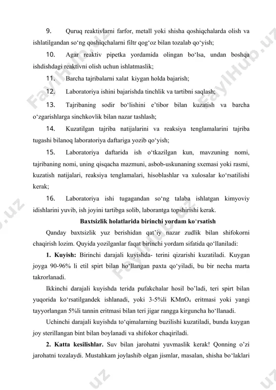 a shu ma’lum qalinlikga ega bo‘lagan rangli eritma qavatining optik zichligi (nur yutilishi) ni o‘lchashga asoslangan. kimyoviy bosqich, asosan metodning analitik imkoniyatlarini, aniqlikni, sezgirlikni, tanlab ta’sir etishini va analizni bajarish uchun sarflanadigan vaqtni aniqlaydi. agar optik zichlikni o‘lchashda ma’lum to‘lqin uzunlikga ega nurdan foydalanilsa, u holda bu metodni spektrofometrik metod deyiladi. agar optik zichlikni o‘lchashda ma’lum to‘lqin uzunliklarga ega bo‘lgan (taxminan monoxromatik) nurdan foydalanilsa bu metodni fotokolorimetrik metod deyiladi. spektrofotometrik metod fotokolorimetrik metodga qaraganda aniqroq va selektivroq hisoblanadi, lekin murakkab va qimmatbaho asboblarni talab qiladi. fotokolorimetrik metod hamma analitik parametrlar bo‘yicha spektrofotometrik metoddan orqada turadi, lekin u asboblarning juda oddiyligi va arzonligi bilan afzaldir. hamma fotometrik metodlar asosida lamberg-buger-berning nurning yutilishi qonuni yotadi. bu qonunning matematik ifodasi quyidagicha: a = e · с · l bu erda с-rangli eritma konsensentratsiyasi, mol/l larda; l - eritmaning nurni yutadigan qatlami qalinligi.santimetrlarda (sm), e - nur yutilishining molyar so‘ndirish koefitsienti va a - …