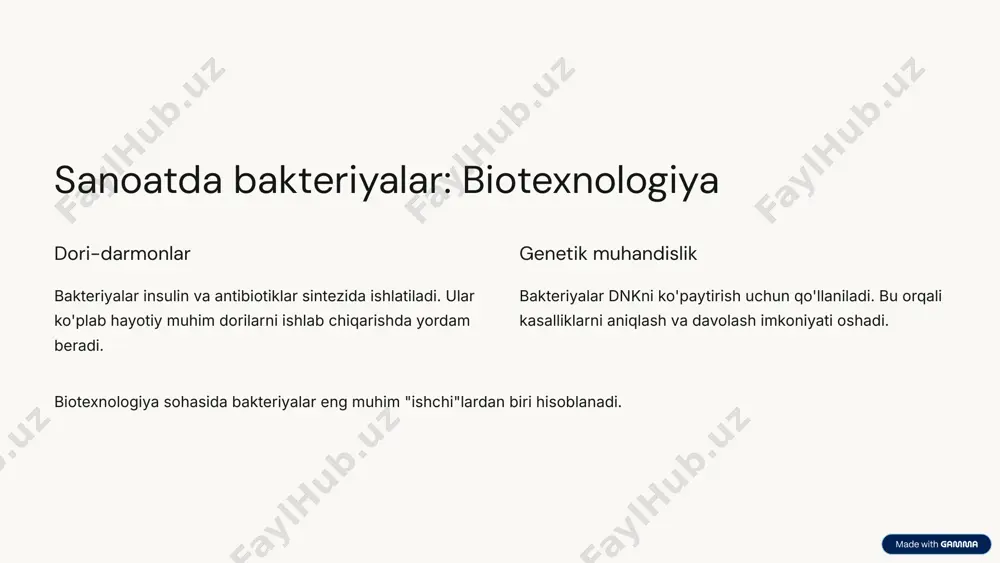 viy moddalar kamayishi bakteriyalarni qo'llash orqali erishish mumkin bo'lgan natija bakteriyalarning sanoat va qishloq xo'jaligidagi ahamiyati beqiyos. kelajakda ulardan yanada samarali foydalanish imkoniyatlari mavjud. 10 image1.png image2.png image3.png image4.png image5.png image6.png image7.png image8.png image16.png image9.png image10.png image11.png image12.png image13.png image14.png image15.png image17.png image18.png image19.png image20.png image21.png image22.png image23.png image24.png image25.png image26.png image27.png image28.png image29.png image30.png image31.png image32.png image33.png