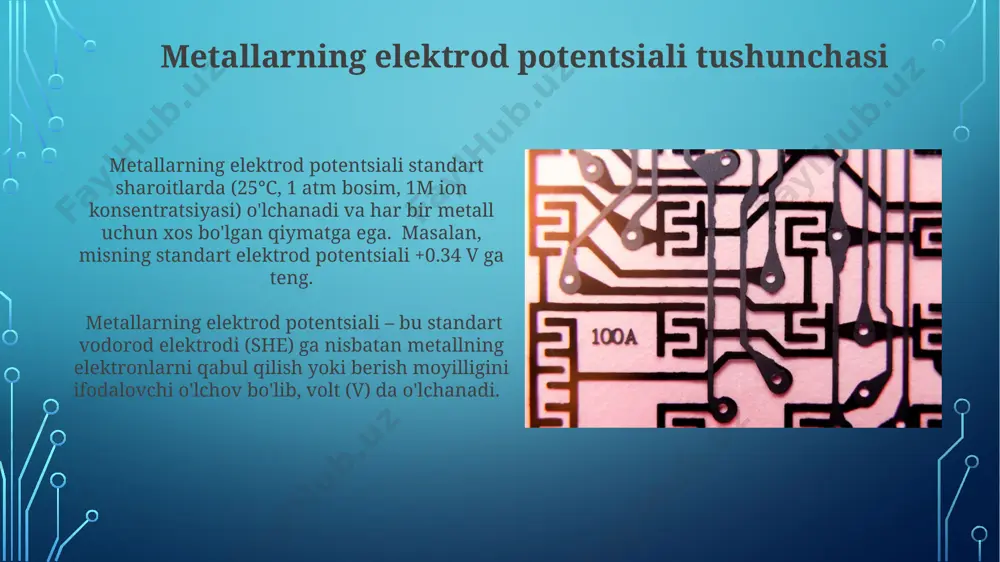 metallarning elektrod potensiali va unga taʼsir etuvchi omillar - Page 4
