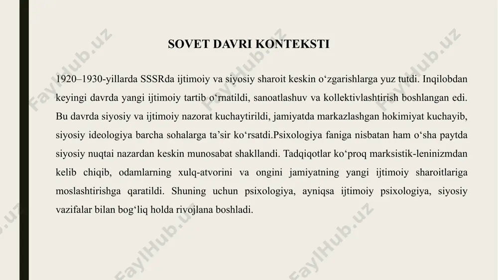 untirishga olib kelgan. bekhterev insonning ijtimoiy hayotdagi xulq-atvorini biologik asoslar bilan bog‘lab, jamiyat va shaxs rivojida umumiy, universal qonunlarni topishga harakat qilgan. biroq bu yondashuv ijtimoiy omillar, madaniy ta’sirlar va psixologik individual farqlarning ahamiyatini yetarli darajada inobatga olmagan. uning nazariyasi jamiyatdagi turli ijtimoiy guruhlar, tarixiy sharoitlar va shaxslararo munosabatlarning murakkabligini to‘liq aks ettira olmagan. shu bois, bekhterevning yondashuvi bir yoqlama va deterministik deb baholangan, ya’ni inson xulqini faqat biologik asos bilan cheklab qo‘ygan. yu. vasilev – “biologik sotsiologiya”. yu. vasilev tomonidan ilgari surilgan “biologik sotsiologiya” nazariyasi, inson va jamiyat hayotidagi ijtimoiy hodisalarni biologik omillar asosida tushuntirishga intilgan konsepsiyadir. ushbu yondashuvga ko‘ra, insonning ijtimoiy xulqi, jamoa ichidagi harakatlari va shaxslararo munosabatlar uning irsiy-biologik xususiyatlari bilan chambarchas bog‘liq. vasilevning fikricha, ijtimoiy jarayonlarning ildizi insonning biologik tabiatida yotadi. u reflekslar va instinktlar orqali inson xulqini tushuntirishga harakat qilgan hamda bu xulq-atvorlarning jamiyatda qanday ko‘rinish olishini ilmiy izohlashga uringan. masalan, odamlarning o‘zaro raqobati, hamkorlikka …