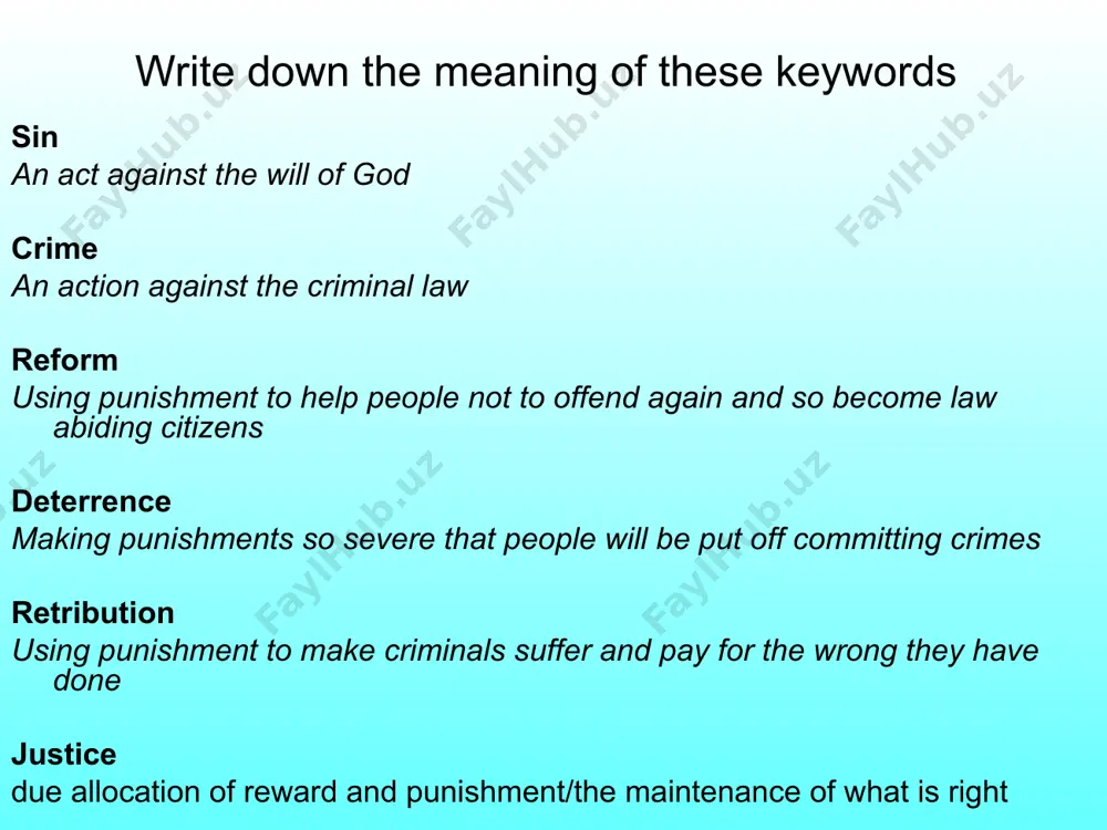 for their people. they campaign for people to receive fair trials, regardless of what they are accused of why muslims should work for justice: shari’ah law according to shari’ah law (islamic law) punishment must be only handed out when in the right frame of mind e.g. not angry or distracted. it must be fair to the accused as well as the victim. the fear of punishment in the afterlife allah is just and he will reward those who are good and punish those who are evil on the day of judgement to make it fair 5 pillars justice is the basis of the 5 pillars of islam (especially zakah where richer muslims give 2.5% of their income to poorer ones) . in fact if a muslim has savings, the interest earned on them is given to the poor as they are taught that the rich should help the poor, not …