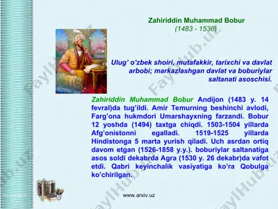 zahiriddin muhammad bobur 5 — PPT