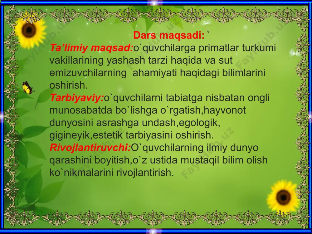 primatlar turkumi dars ishlanmasi - Page 5