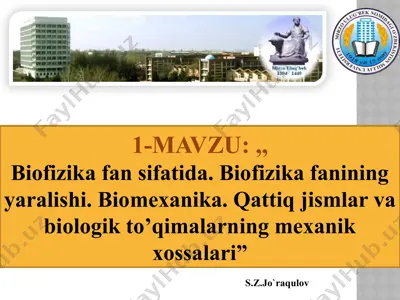 biofizika fan sifatida — PPTX