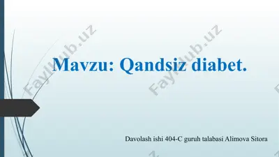 qandsizdiabet — PPTX