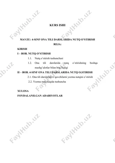 nutq o’stirish darslari — DOCX