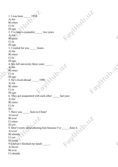 english grammar quiz — DOCX