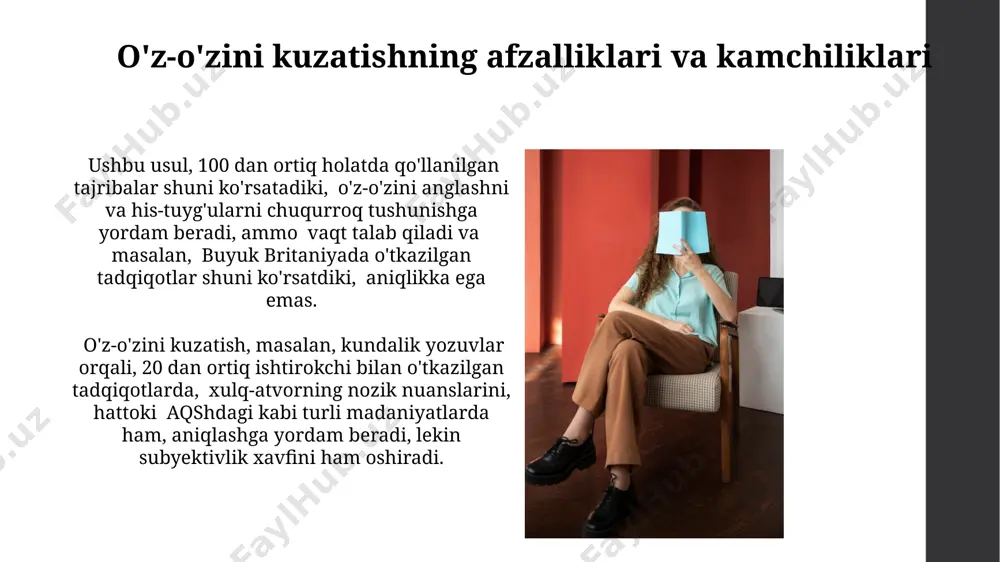 psixologiyada oʻzini oʻzi kuzatish metodi - Page 5