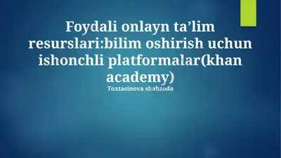 khan academy — PPTX