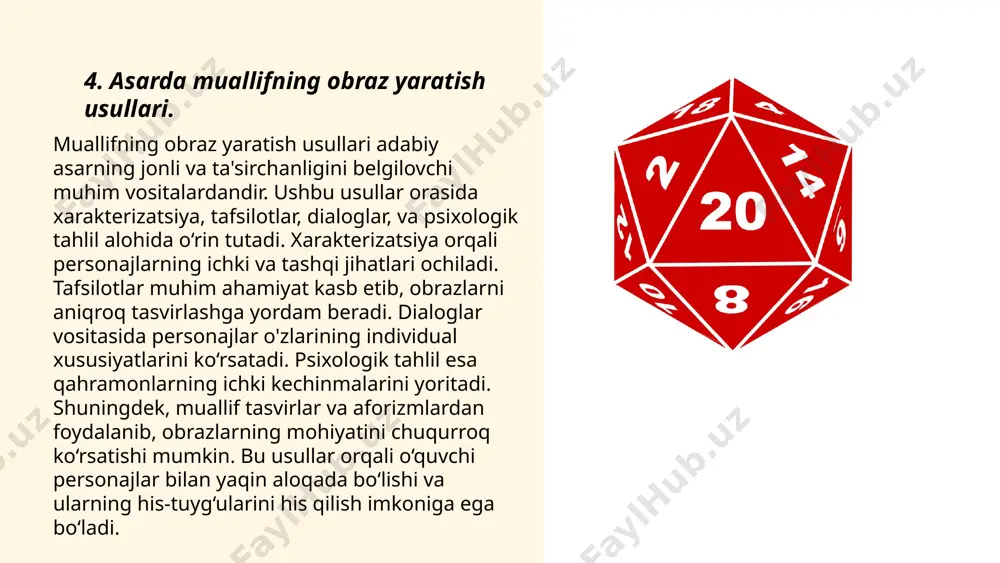 xojaning "gulzor" asarida obraz va xarakter yaratish mahorati - Page 5