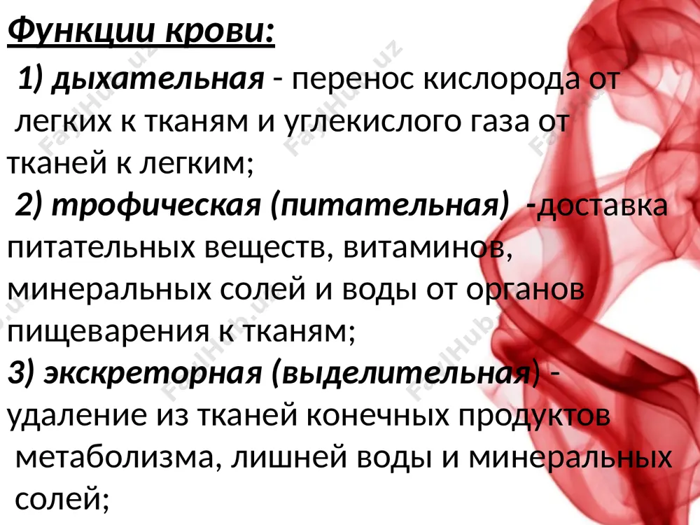 осмотическому давлению. изотонический раствор- это солевой р-р, имеющий осмотическое давление одинаковое с давлением крови. 2.гипертонический раствор- солевой р-р осмотическое давление которого больше осмотического давления крови. 3.гипотонический раствор- солевой р-р, осмотическое давление которого меньше осмотического давления крови. биологический. при попадании в организм ядов пчёл,змей. яды содержат гемолизины. химический. под влиянием химических реактивов, растворяющих оболочку эритроцитов: кислоты, щёлочи, которые свёртывают белки. механический. наступает в ампуле при неосторожном обращении с кровью (встряхивание, переворачивание) физический (температурный). при воздей- ствии высокой температуры происходит гибель белков и оболочки эритроцитов. при замораживании крови в обычных условиях-оболочка разрушается. гемолиз в результате гемотрансфузии- при переливании несовместимых групп крови. эритроциты склеиваются и разрушаются. 2.свертывание крови. гемостаз. гемостаз-совокупность физиологических процессов , завершающихся остановкой кровотечения. свертывание крови- это защитная реакция ,вследствие которой образуется сгусток, предотвращающий дальнейшее кровотечение. факторы, влияющие на свертывание крови: акселераторы-ускорители свертывания: белки плазмы, ионы кальция, кроветворный витамин к. ингибиторы-замедлители свертывания: гепарин(синтезируется в печени, разрушается базофилами и тормозит все 3 …