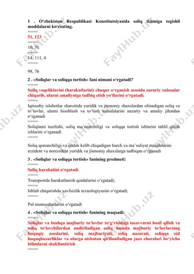 soliqlar va soliqqa tortish — DOCX