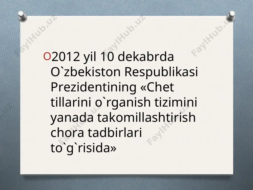 (jumla); end. 4-topshiriq 'bajarilmadi' so`zidan 'bajarildi' so`zini hosil qiluvchi dastur tuzing insert insert protsedurasi inglizcha insert – joylashtirish, o`rnatish ma’nolarini beruvchi so`zdan olingan bo`lib, insert(s1,s,a) (bunda s va s1 – satrli o`zgaruvchilar, a – butun sonli o`zgaruvchilar) protsedurasi s1 satrni s satrga ko`rsatilgan a o`rindan boshlab joylashtiradi. insert masalan, s:='olma' va s1:='i' bo`lsa, insert(s1,s,3) prosedura bajarilganda s o`zgaruvchi olima qiymatini qabul qiladi. satr:='bajarildi' va s:='ma' bo`lsa, insert(s,satr,7) procedurasidan keyin satr o`zgaruvchisi qiymati satr:='bajarilmadi' qiymatiga o`zgaradi. uyga vazifa ord(b), chr(a) funksiyalari, str(a,s), val(s,a,c) proceduralarini va darslikdagi 1-3 mashqlar
