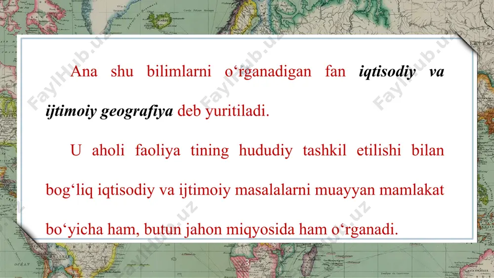 masdan, geografik mazmundagi turli adabiyotlardan, birlamchi manbalardan foydalanishga imkon beruvchi ko‘nikma va malakalar bilan ham qurollantiradi. siz ushbu darslikdan iqtisodiy geografik obyekt, hodisa va jarayonlarni tasvirlash, bayon etish usullarini ham o‘rganib olasiz.