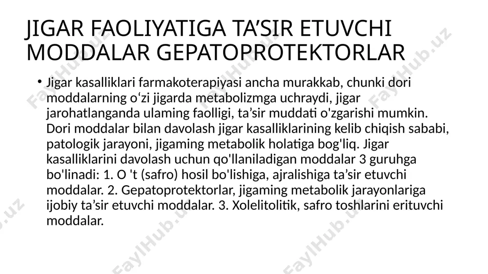 ixinonlarni glutation, askorbinat kislota va bioflavonoidlar bilan birga qo'llash maqsadga muvofiq bo'ladi. bilvosita antioksidantlar antioksidant sistemaning alohida elementlari hosil bo'lishini, to'qimalarning oksidlanishiga qarshi salohiyatini oshiradi. bular qatoriga unitiol, natriy tiosulfat, metionin, glutamin kislota, nikotinamid kiritiladi. tokoferol atsetat antioksidant, antigipoksant, gepatoprotektor sifatida jigar va boshqa kasalliklarda qo'llanadi. tokoferol atsetatning gepatoprotektorlik ta’siri antigipoksantlar — riboksin bilan qo'llanganda ortib boradi. tokoferollar jigarda uglevodlar, lipidlar, oqsillar, mineral moddalar almashinuvini me’yorlashtirish hamda yallig'lanishga qarshi kurashish xususiyatiga ega. gepatotsitlar membranalarining butunligini tiklaydiganlarga bioflavonoid moddalar — essentsiale, legalon, liv-52, silibor, korsil, flaminlar kiradi. essensiale to'yinmagan essensial — yog' kislotalarga boy fosfatidilxolindir. bu modda bevosita jigar hujayralari membranalarining fosfolipid hosilalariga kirib, gepatotrop moddalardan zaharlanganda lipidlar biologik qavatining faoliyatini tiklaydi. essensiale mitoxondriylarda oksidlanish jarayonlarini yaxshilaydi, hujayra membranalari o'tkazuvchanligini kamaytirib, transaminazalarning ajralishiga to'sqinlik qiladi. essensialenning ta’siri, ayniqsa, bolalarda surunkali gepatitni davolashda natijasi ijobiy bo'ladi, modda hujayra membranalari lipid tarkibining tiklanishini yaxshilaydi va kasallik qaytalanishining oldini oladi. liv-52 o'simliklar sharbatidan olingan …