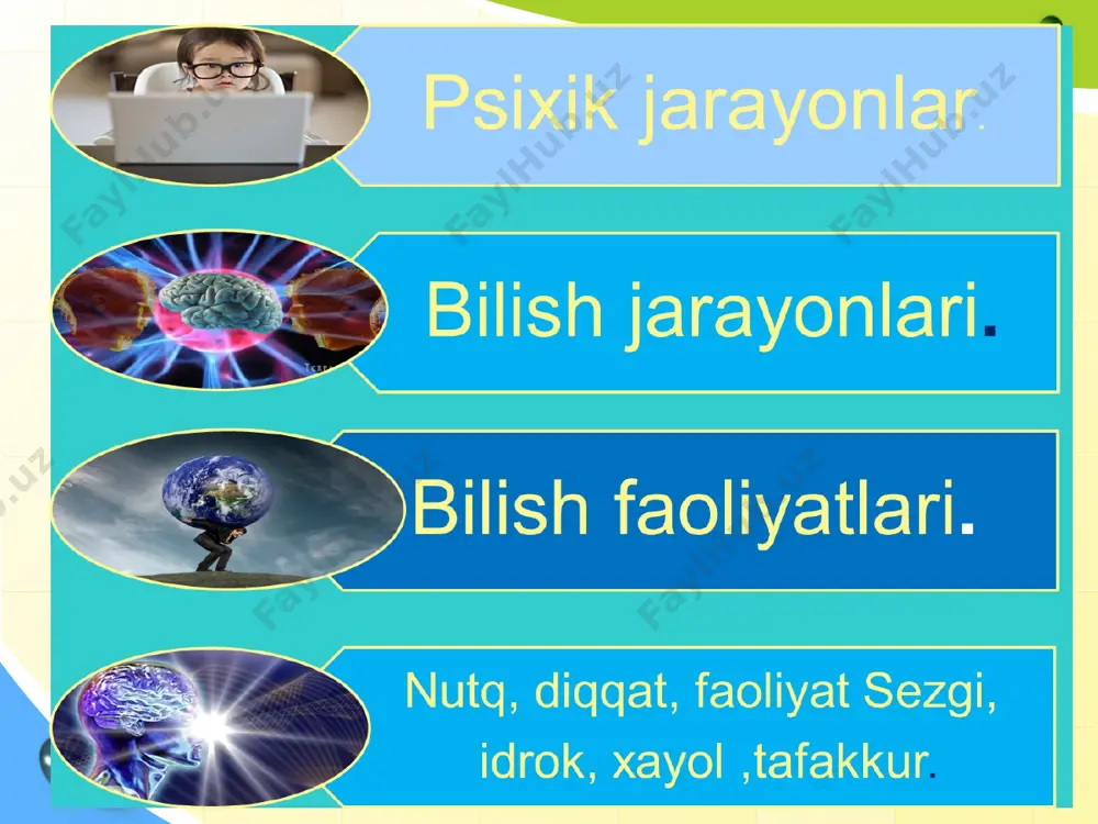 ixologiya hamda kibernetika hamkorligining salohiyati yanada ortadi. iqtisodiyot: bilan psixologiyaning o‘zaro aloqasi va hamkorligi bozor munosabatlariga bosqichma - bosqich o‘tish sharoitida iqtisodiy ong hamda iqtisodiy xulqning o‘ziga xos namoyon bo‘lish qonuniyatlarini o‘rganishda xizmat qiladi. o‘zbek psixolog olimlari e.g‘oziyev, “umumiy psixologiya” darsligida psixologiya fani xaqida keng va batafsil yoritib berilgan. o‘zbek psixologiyasida shaxsning rivojlanishi xususiyatlari m.g.davletshin tomonidan o‘rganilgan. oila institutining psixologiyasi masalalari g‘.b.shoumarov, n.a.sog‘inov, b.m.umarov ishlarida o‘rganilgandir. psixologiya fanida tafakkur xususiyatlarini maxsus o‘rganish va tadqiq etish ishlari r.i.sunnatova, z.t.nishonova ilmiy ishlarida kuzatiladi. shu o‘quv qo‘llanmaning mualliflaridan biri v.m.karimova ijtimoiy psixologiyaning muammolarini, shaxsda mustaqil tafakkurni namoyon bo‘lishi va uni samaradorligiga oid masalalarni ko‘rsatib bergan. psixologiyaning 300 dan ortiq tarmoqlari va soxalari mavjud. bular: umumiy psixologiya, pedagogik psixologiya, yosh davrlar psixologiyasi, ijtimoiy psixologiya, mehnat psixologiyasi, injenerlik psixologiyasi, yuridik psixologiya, xarbiy psixologiya, tibbiyot psixologiyasi, savdo psixologiyasi, etnopsixologiya, oilaviy hayot psixologiyasi, boshqaruv psixologiyasi, iqtisodiy psixologiya, shaxs psixologiyasi, rahbar psixologiyasi, muloqot psixologiyasi, intellekt psixologiyasi, psixodiagnostika va …