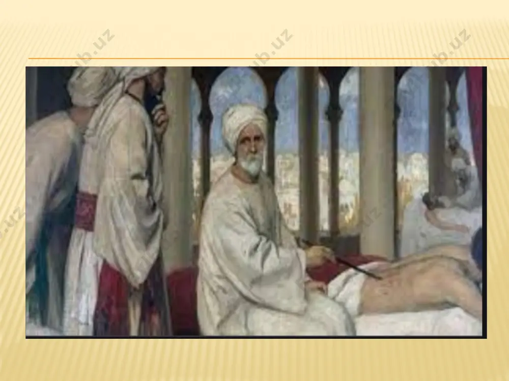 h beradi. tibbiyot tarixiga oid maxsus yozilgan asarlar xviii-xix asrlarda paydo bo’la boshladi. bu vaqtga kelib ayrim olimlar tibbiyot tarixi sohasida ilmiy tadqiqot ishlari olib bordilar. bu sohada germaniyada k.springel, v.r.vunderlix, g.pushman, yu.pagel, a.girsh, fransiyada e.littre, sh.darambir, rossiyada f.g.politkovskiy, ya.m.govarov, s.g.kovner, r.rixter shug'ullandilar. r.rixter "rossiya tibbiyoti tarixi" nomli uch jildlik kitob yozdi. shunday qilib, tibbiyot tarixi asta~sekin maxsus fan sifatida shakllana bordi. tibbiyot tarixidagi muhim sanalar: 1835-yildan boshlab, dorilfununlarning tibbiyot fakultetlarida tibbiyot tarixi fani o'qitila boshladi. 1894-yilda moskva dorilfununining tibbiyot fakultetida tibbiyot tarixi kafedrasi ochildi. 1930-yilda samarqandda tibbiyot oliygohi tashkil etildi. shu yildan boshlab talabalarga tibbiyot tarixidan dars bera boshlandi. 1948-yili - o'zbekistonda birinchi mustaqil tibbiyot tarixi kafedrasi toshkent tibbiyot institutida tashkil etildi. 1957- yilda tibbiyot tarixchilari jamiyatini tashkil etdilar. shunday qilib o'zbekistonda va butun o'rta osiyoda tibbiyot tarixi fani shakl topdi. qadimgi misr: ebers papirus tibbiyot tarixi fani rivojlanishida boshqa fanlarning tutgan o’rni. tibbiyotning rivojlanishida boshqa fanlar, xususan, tabiiy-biologik …