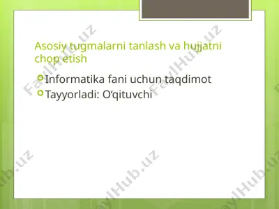 informatika fani uchun taqdimot — PPTX