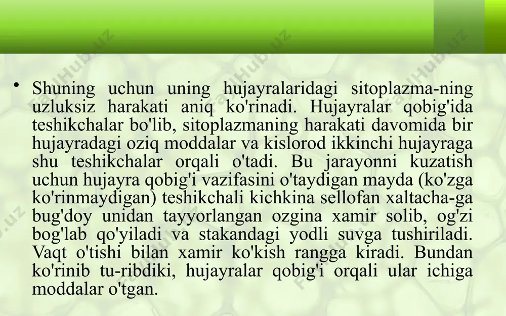 hujayralarning hayotiy faoliyati. 6 - sinf - Page 4