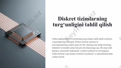 diskret tizimlarning turg‘unligini tahlil qilish — PPTX