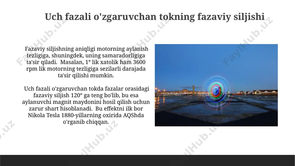 uch fazali tokda aylanuvchi magnit maydon va uning aylanish tezligi - Page 4