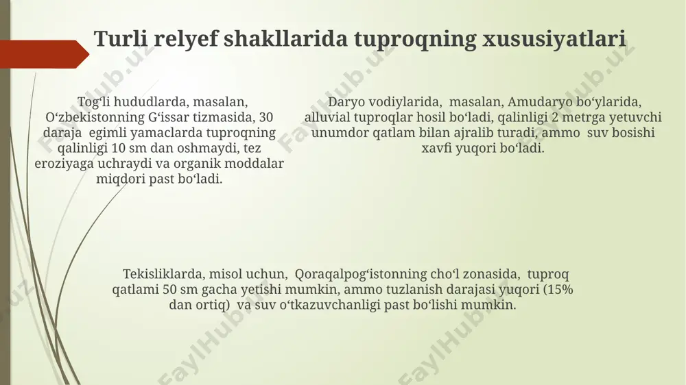 tuproq hosil bo‘lishida relyefning roli ahamiyati - Page 5
