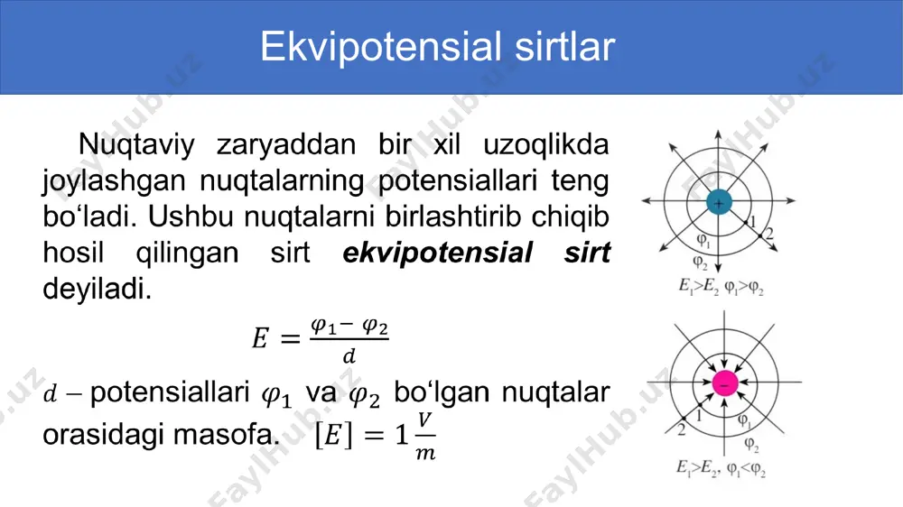 nuqtaviy zaryad maydonining potensiali. 10-sinf,41-mavzu. - Page 4