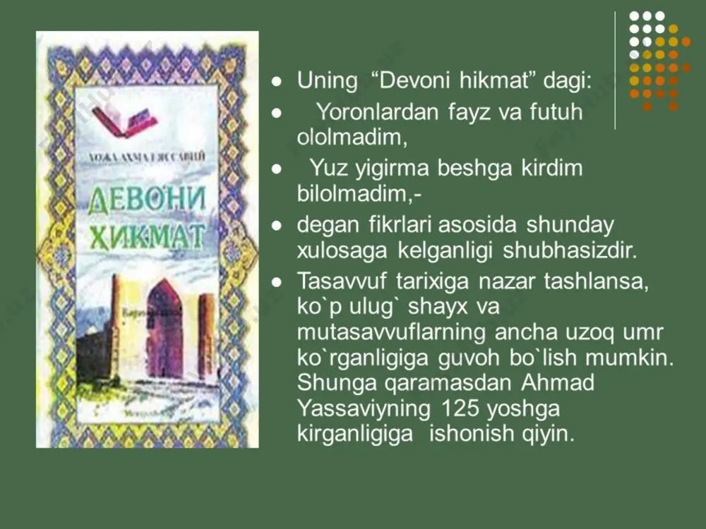 ahmad yassaviy hikmatlarida notiqlik san'ati - Page 5