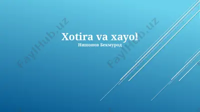 xotira va xayol — PPTX