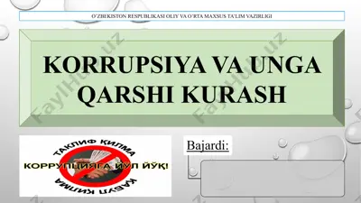 korrupsiya va unga qarshi kurash — PPTX