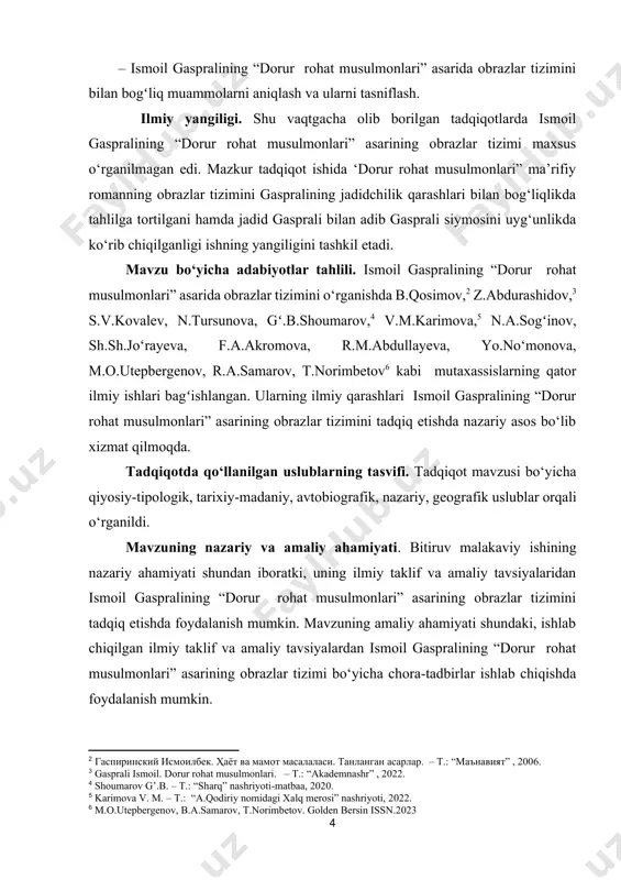 kitob shaklidagi nashriga qo‘l urdi[footnoteref:7]. [7: hayit baymirza. turkestan im xx jahrhundert. darmstadt. 2022.] 1905-yil so‘nggida “tarjimon” gazetasida gaspralining “tarixi jadidayi turkiston” [ismoil 1905; 1906] ruknidagi turkum maqolalari chop etila boshladi. bu turkum maqolalar hajm jihatdan ancha katta bo‘lganligi sabab berilgan matn mazmuniga ko‘ra uni ikki qismga bo‘lish mumkin: 1) rus armiyasining bosqini tarixi 2) turkiston xonliklarining bosqin arafasidagi va bosqindan keyingi tarixi va tahlili. maqolalarning so‘ngida gaspralining buxoro va xiva xonlariga qaratilgan xitobnomasi ham o‘rin olgan. gaspralining turkiston tarixiga e’tibor qaratishi va bu haqda yozishiga maqola tahlilidan so‘ng quyidagilar sabab bo‘lganligini ko‘rish mumkin: 1) turkistonning o‘tmish tarixini barcha turkiy xalqlar uchun namuna sifatida ko‘rganligi; 2) qadimgi turkiston obidalari turkiy millatlarning o‘tmishdagi taraqqiyotidan timsol deb qaraganligi; 3) turk qabilalari turkistondan chiqib yevropa va osiyo qit’alarining barcha yerlariga yetib borganligiga ishonchi; 4) turkiston turk hukmdorlarining eng buyugi hamda “makedoniyali iskandarlarga va zamonamizning napoleonlariga ustod va namuna sifatida ko‘rsatilishga loyiq turk o‘gʻli …