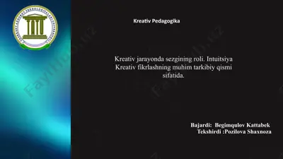 sezgi va intuitsiya — PPTX