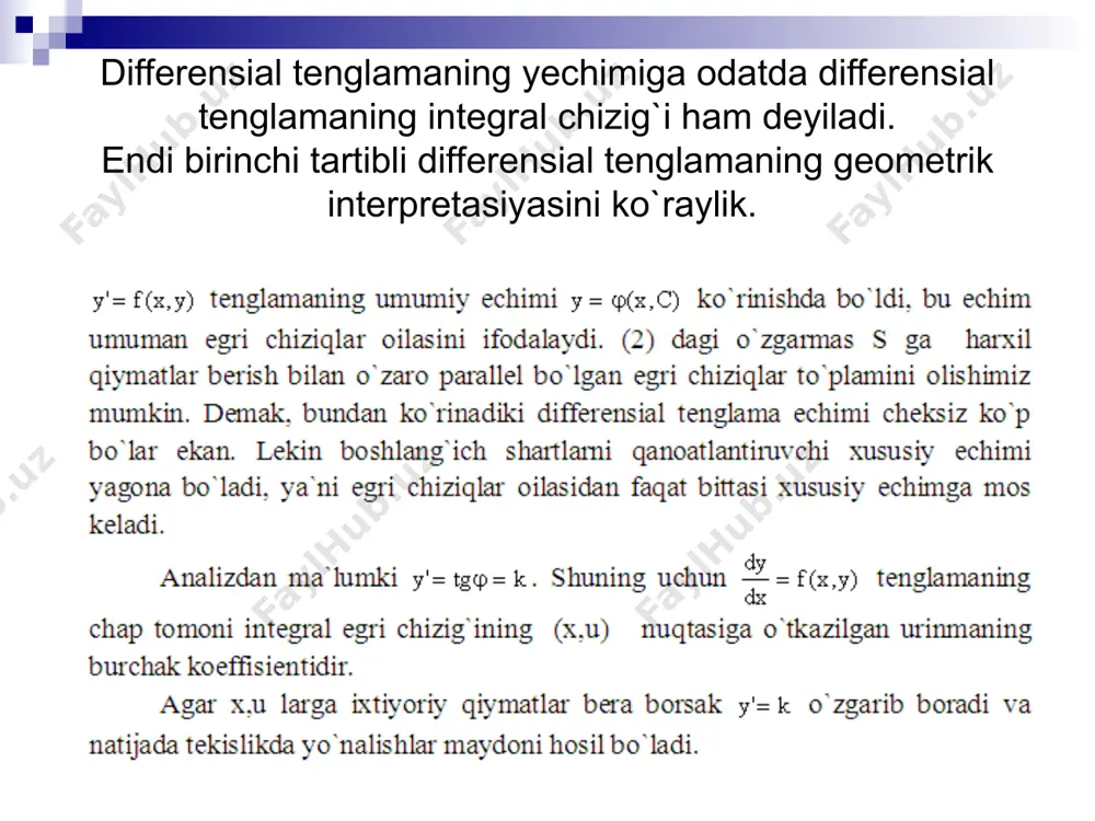 birinchi tаrtibli diffеrеnsiаl tеnglаmаlаr. chiziqli differensial tenglamalar. ajraladigan differensial tenglamalar - Page 3