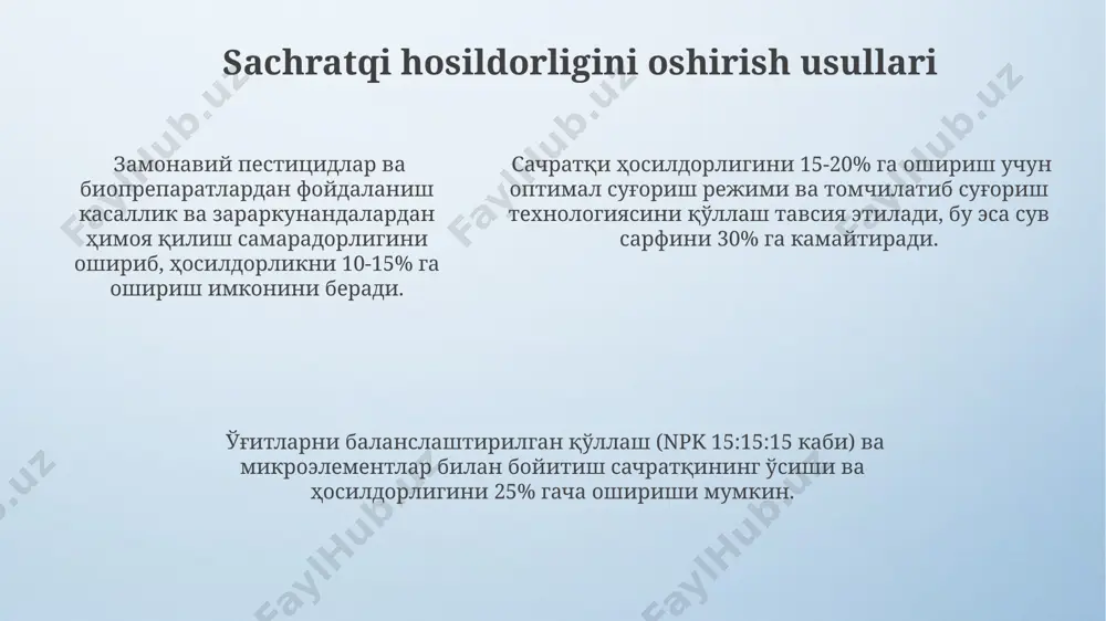 sachratqi ösımlıgini yetishtirish agratexnalogiyasi - Page 5