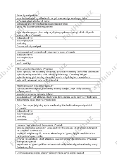 bozor iqtisodiyoti — DOCX