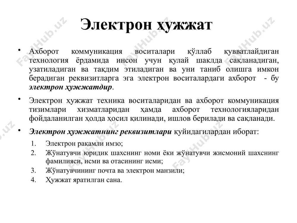 elektron hujjat va elektron hujjat almashinuvi - Page 4