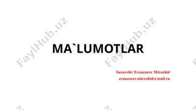 ma'lumotlar bazasi — PPTX