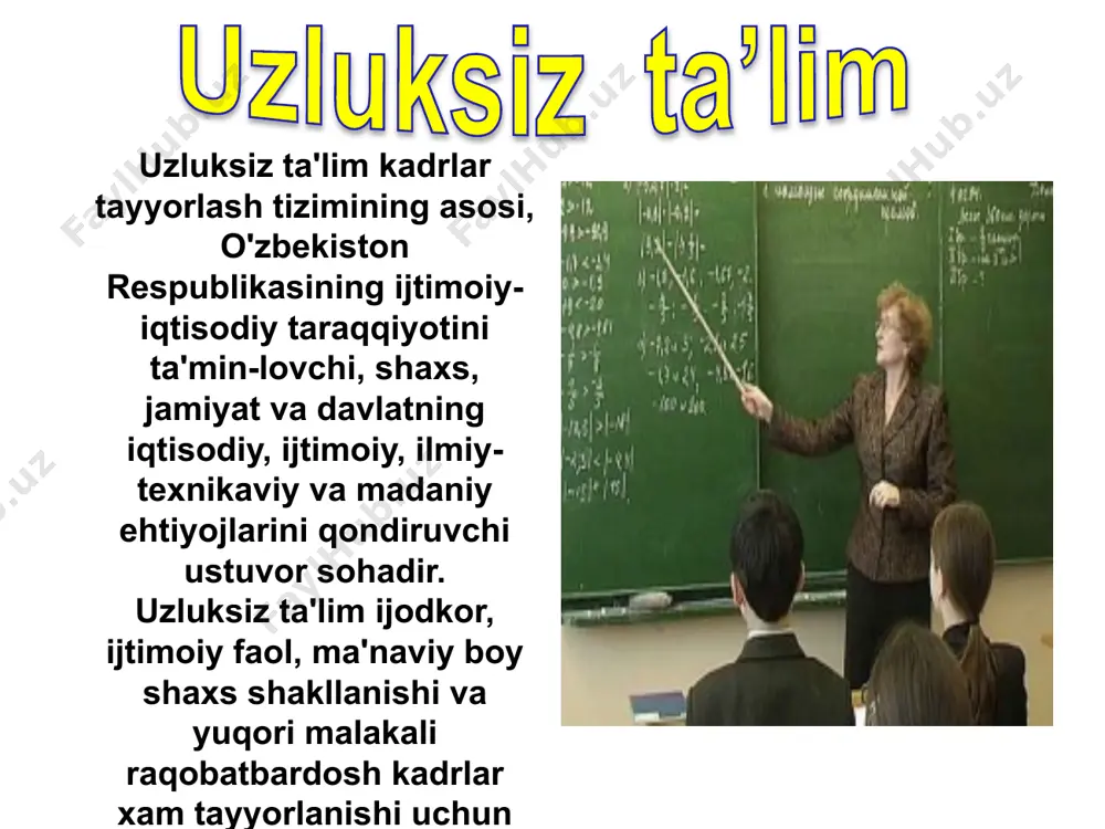 buning uchun yapon, eski yapon tili, matematika, fizika, ximiya, jamiyatshunoslik, tarix bo’yicha test sinovlaridan o’tadilar. bu sinovlardan o’tgan o’quvchilar universitetlarga yo’llanma oladilar va yana sinovdan o’tadilar. xususiy universitetlarga esa to’g’ridan-to’g’ri test topshiriladi. bir qator xususiy universitetlar o’zining uzluksiz shaxobchasiga esa (bog’chadan boshlab hamma bosqichlarni qamrab oladi). universitetdan talabalarni haydab yuborish mumkin emas. lekin o’qish muddatini cho’zish mumkin (4 yillik o’qish 5-6 yilgacha cho’zilib ketishi mumkin). kollejlar: 1-kichik kollej; 2-texnik kollej 3-maxsus kollejlarga bo’linadi. uni bitirgan talabalar bakalavr diplomini oladi va universitetning 3 yoki 4 kurslariga qabul qilinadi. janubiy koreyada ta’lim tizimi mamlakatda oliy o’quv yurtlarining ishlari yaxshi yo’lga qo’yilgan. koreyada 104 ta oliy o’quv yurti bor, ularning 80 foizi xususiydir. hozir mamlakatda oliy o’quv yurtlarida o’qishga qiziqish juda kuchayib ketgan. har yili maktablarni bitiruvchilarning 40 foizi o’qishga kiradi. talabalar soni bo’yicha koreya dunyoda birinchi o’rinda turadi. lekin maktabgacha ta’lim muassasalari ishida muammolar bor. talab ehtiyojni qondira olmayapti. shuning uchun 1982 …